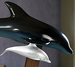 dolphin mother and child sculpture