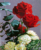 Red Roses and Chrysanthemums